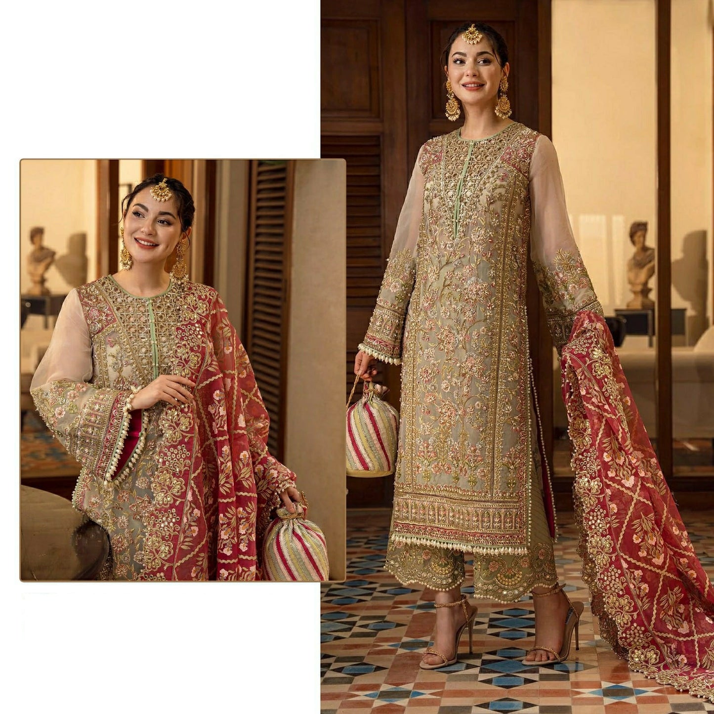 Georgette Heavy Embroidery Pakistani Style Suit