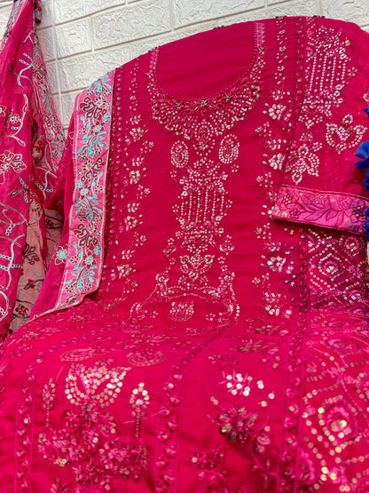 Organza with heavy embroidery Pakistani Style Suit