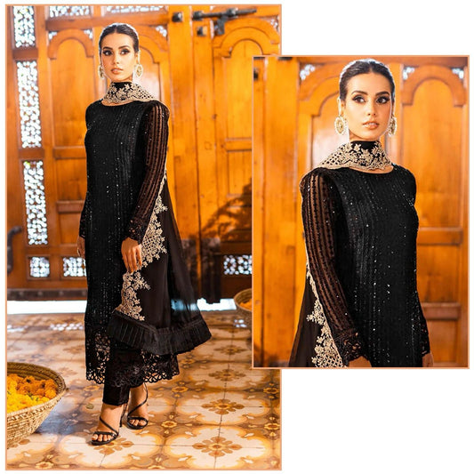 Royal Black Ethnic Wear Pakistani Style Suit