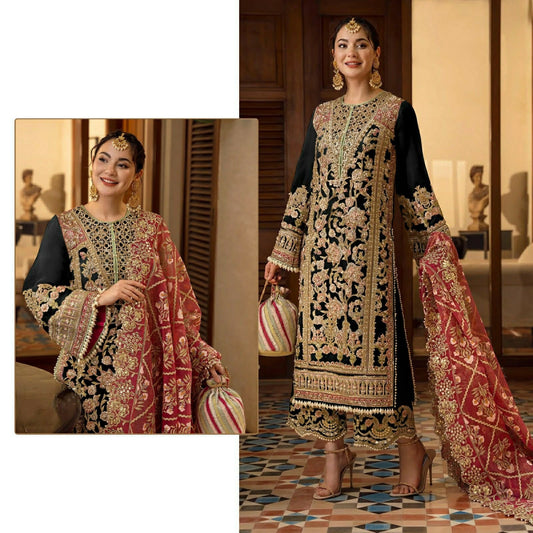 Buy Black Georgette Heavy Embroidery Pakistani Suits Online - Best Collection