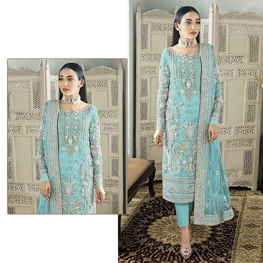 Blue Pakistani Style Salwar Kameez for a Radiant Look