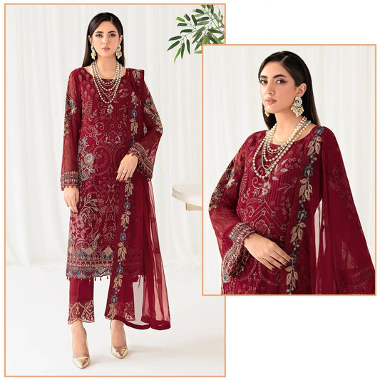 Fox Georgette With Heavy Embroidery Work Pakistani Style Suit